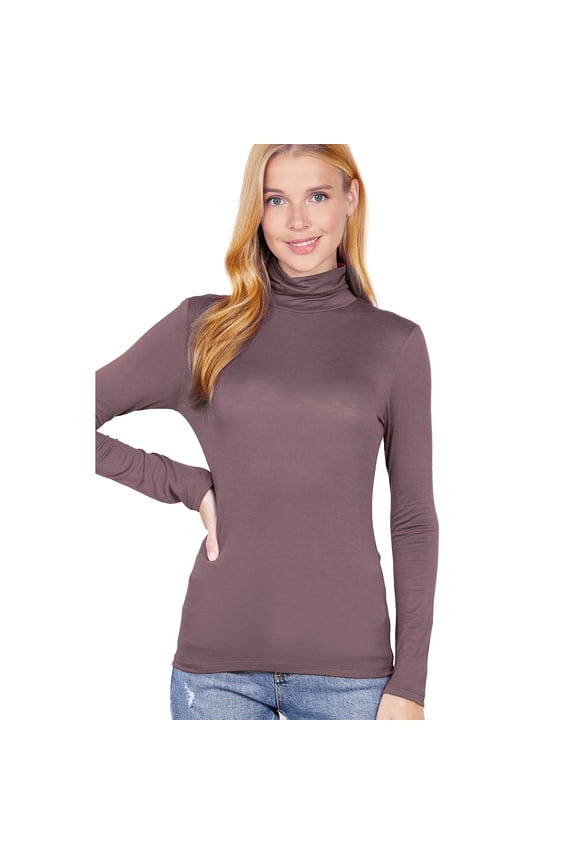 Women's Soft Turtle Neck Long Sleeve Shirt Warm Basic Layer Tee