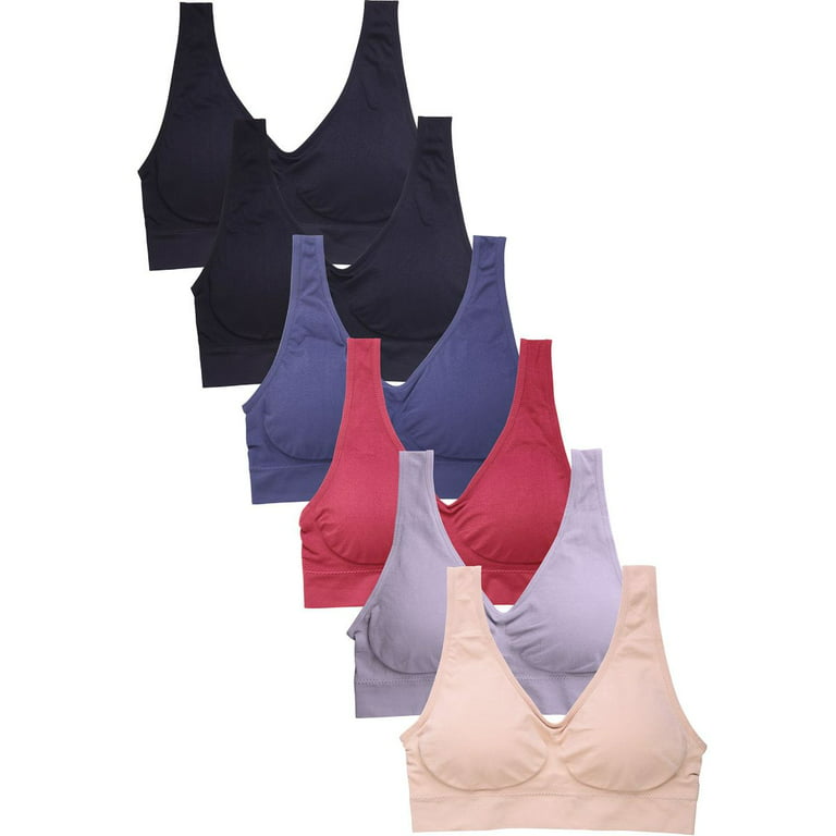 LAVRA Women's Sports Bra 3 or 6 Pack of Comfort Yoga Exercise