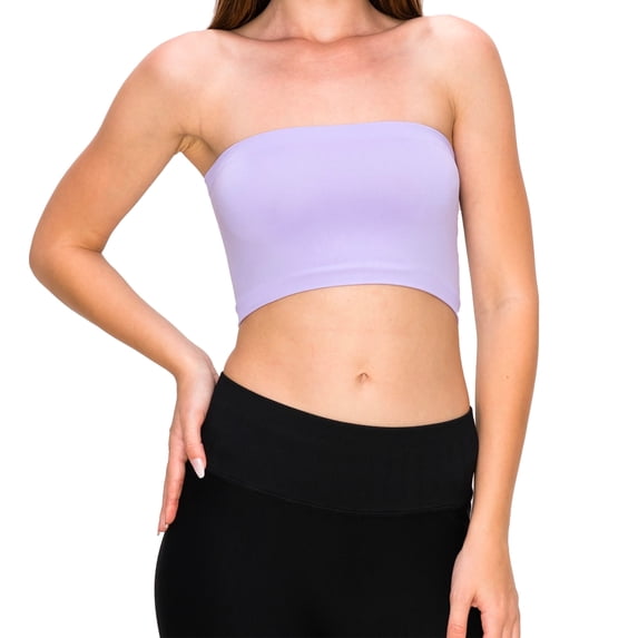 LAVRA Women's Strapless Bra Cropped Seamless Tube Top Stretch Sport Bandeau