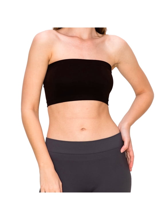 Women's Strapless Bra Cropped Seamless Tube Top Stretch Sport Bandeau