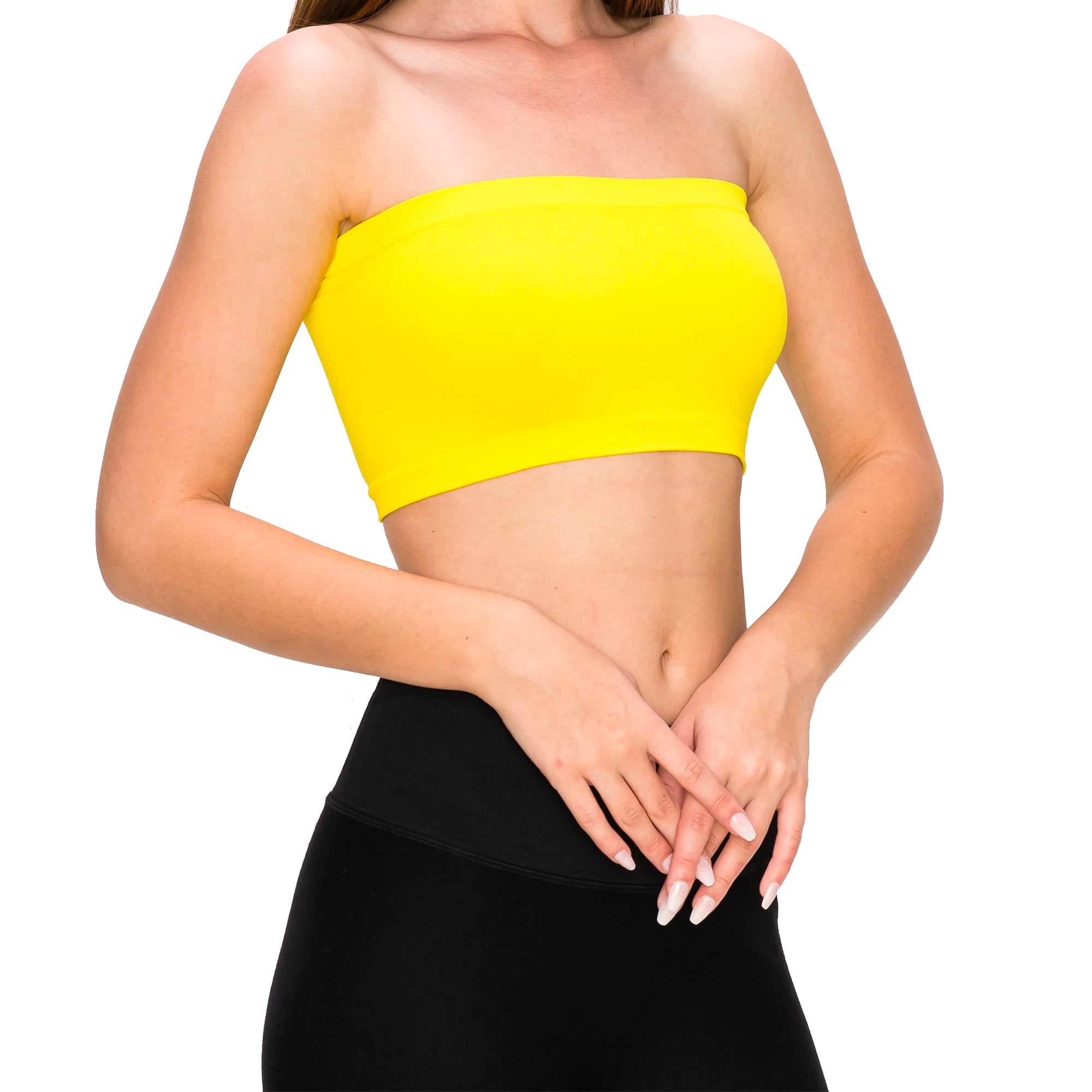 LAVRA Women's Strapless Bandeau Bra Seamless One Size Non Padded Layering Tube  Top 