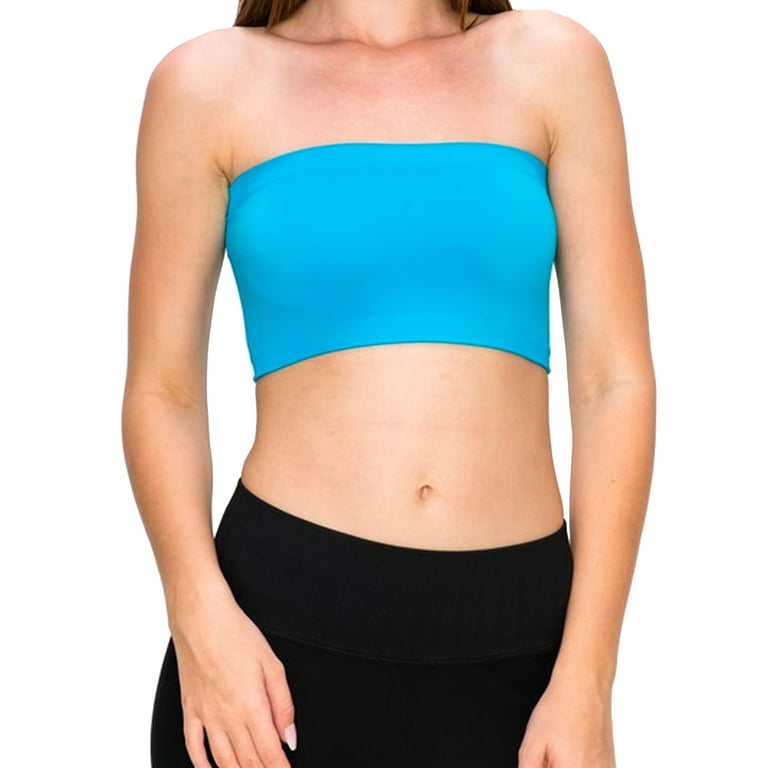LAVRA Plus Size Women's Strapless Bra Cropped Seamless Tube Top