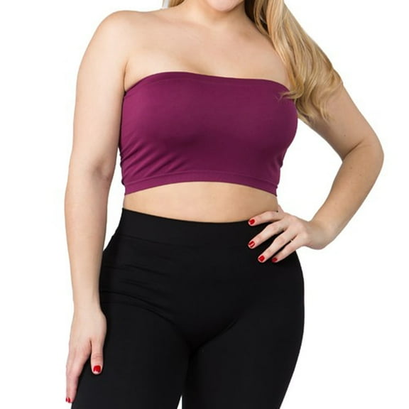 LAVRA Women's Strapless Bralette Non Padded Plus Size Bandeau Seamless Tube Top