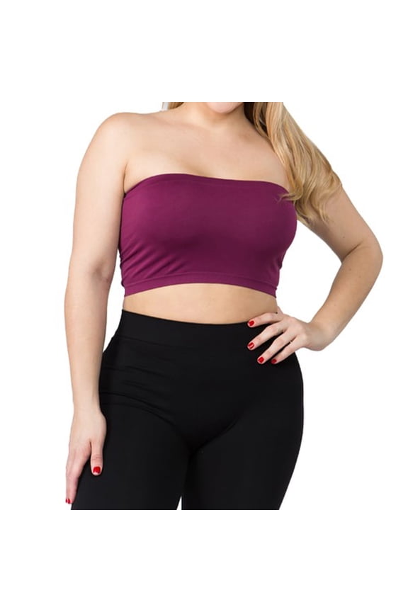 Women's Strapless Bralette Non Padded Plus Size Bandeau Seamless Tube Top
