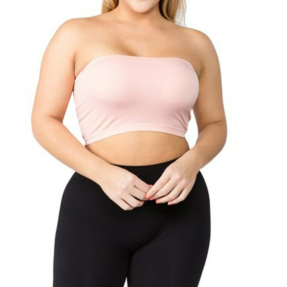 LAVRA Women's Strapless Bralette Non Padded Plus Size Bandeau Seamless Tube Top