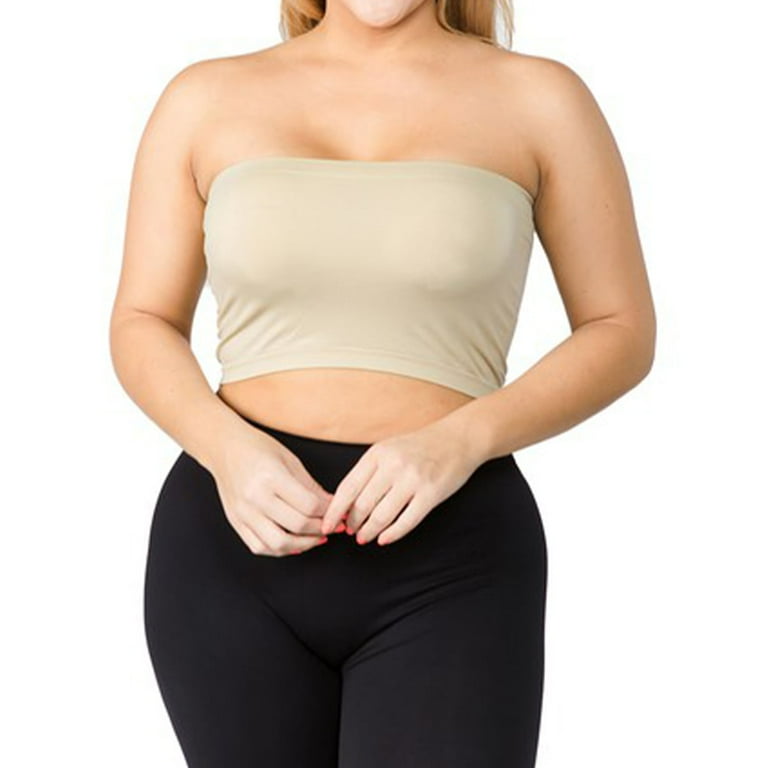 LAVRA Women's Strapless Bralette Non Padded Plus Size Bandeau Seamless Tube  Top