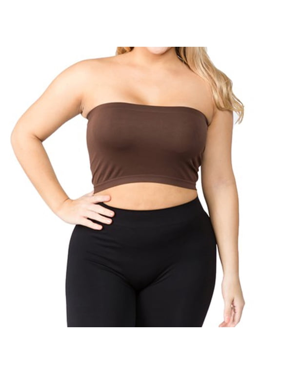 Women's Strapless Bralette Non Padded Plus Size Bandeau Seamless Tube Top
