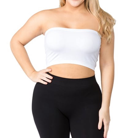 LAVRA Women's Strapless Bralette Non Padded Plus Size Bandeau Seamless Tube Top