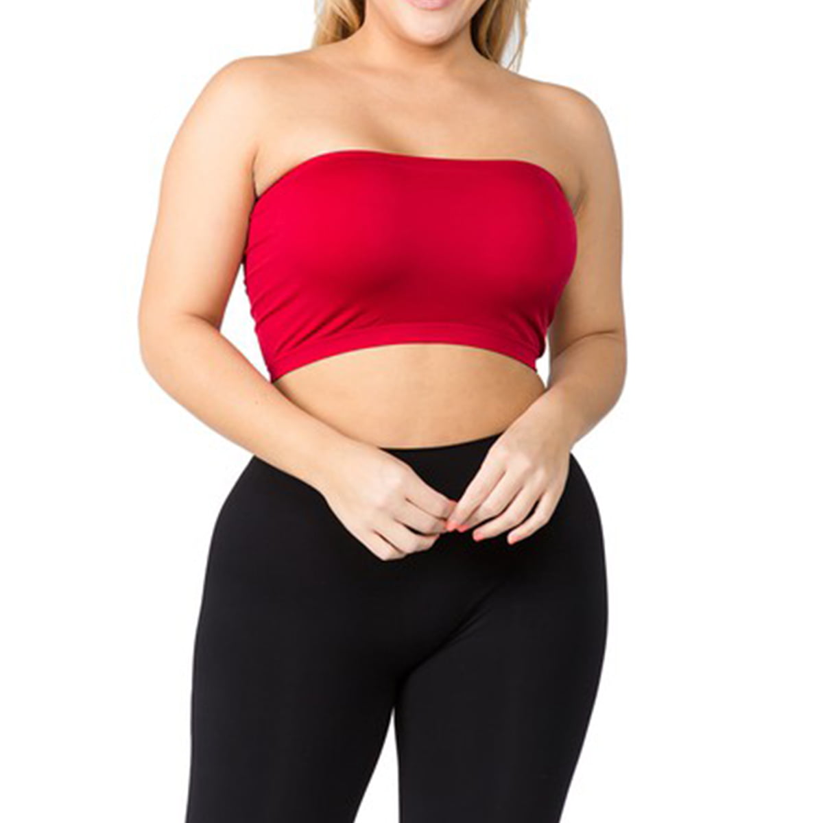 LAVRA Women's Strapless Bralette Non Padded Plus Size Bandeau Seamless Tube  Top