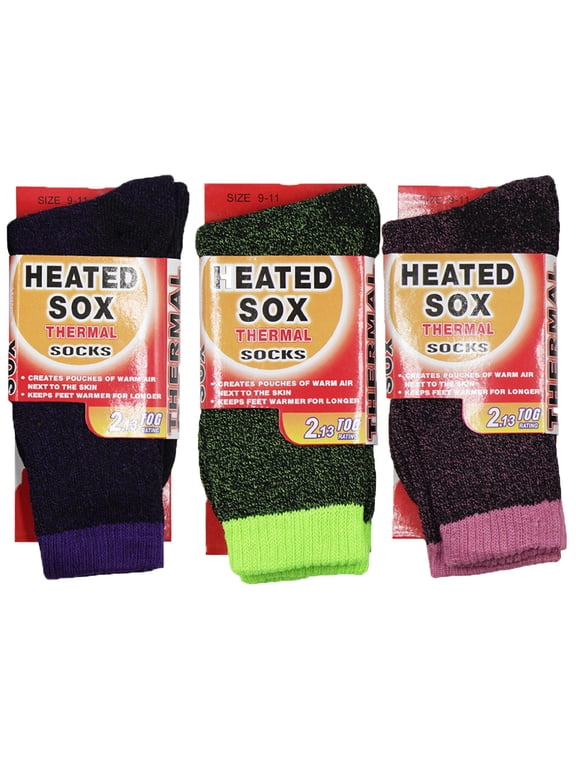 Women's Thermal Socks Size 9-11 Warm Winter Heated Sox Insulated Feet Pair of 1-3 Packs