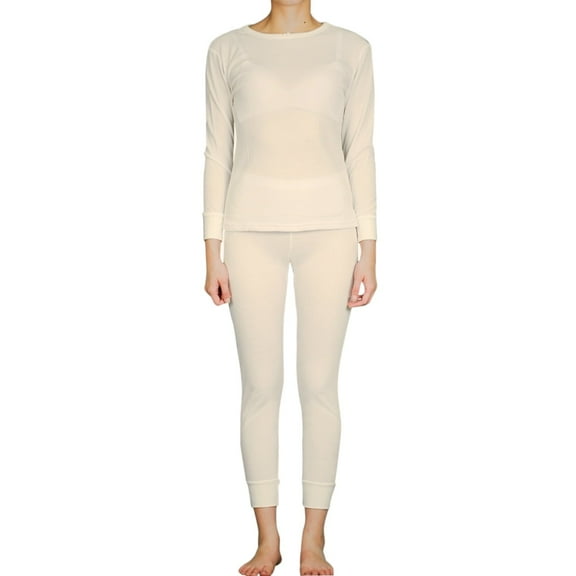 Lavra Women’s Thermal Set Cotton Waffle Knit Long Johns Underwear Top Pants Winter Pajama