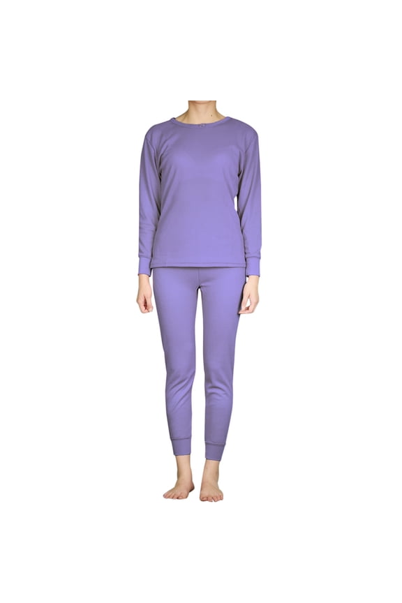 Women’s Thermal Set Cotton Waffle Knit Long Johns Underwear Top Pants Winter Pajama