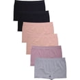 thumbnail image 1 of LAVRA Womens 6 Multi Pack Seamless Stretch Boy Short Panties Regular Plus Size Gift Set, 1 of 4