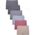 thumbnail image 1 of LAVRA Womens 6 Multi Pack Seamless Stretch Boy Short Panties Regular Plus Size Set, 1 of 1