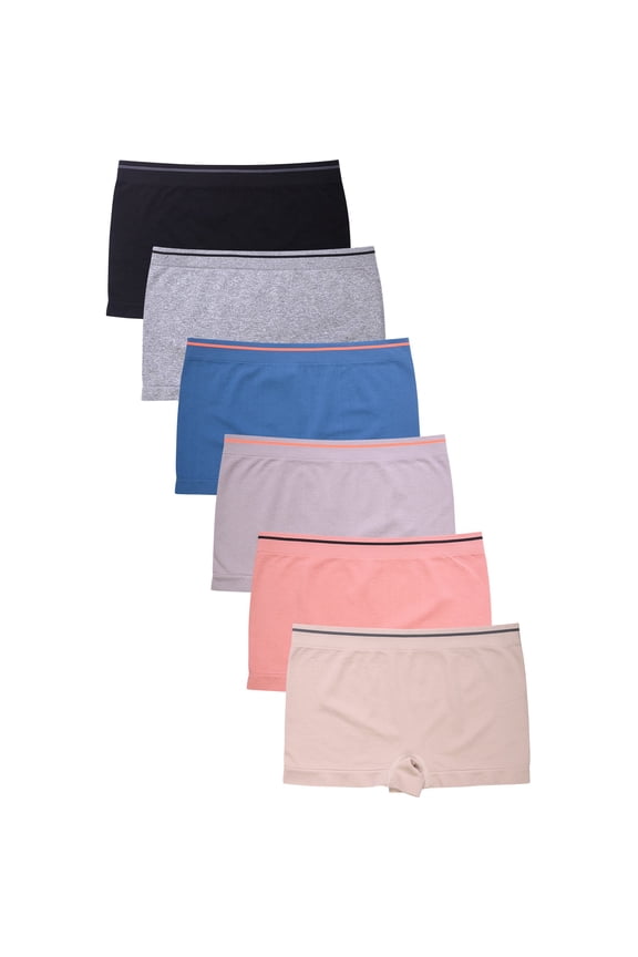 Womens 6 Multi Pack Seamless Stretch Boy Short Panties Regular Plus Size Set