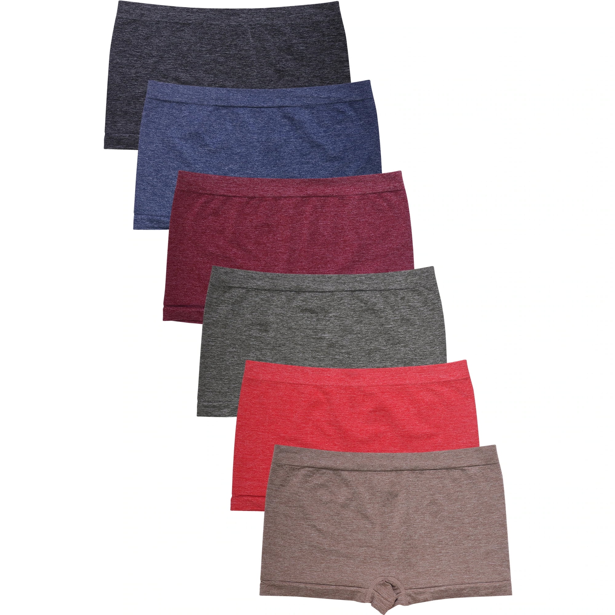 Women's Boyshorts Panties Seamless Underwear Stretch Light Weight Essential  Boxer Brief Panty 5 Pack - 5pack (grass Green,blue,light Coffee,orange,bla
