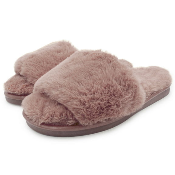 LAVRA Womens Fuzzy Slides Faux Fur Slippers Sandals