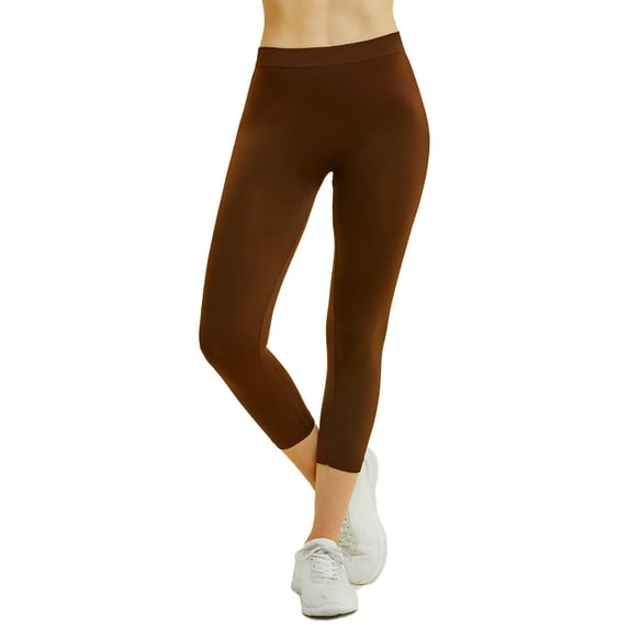 LAVRA Womens Leggings Stretchy Full Length Carpi Footless Tights Workout Yoga Pants Cropped