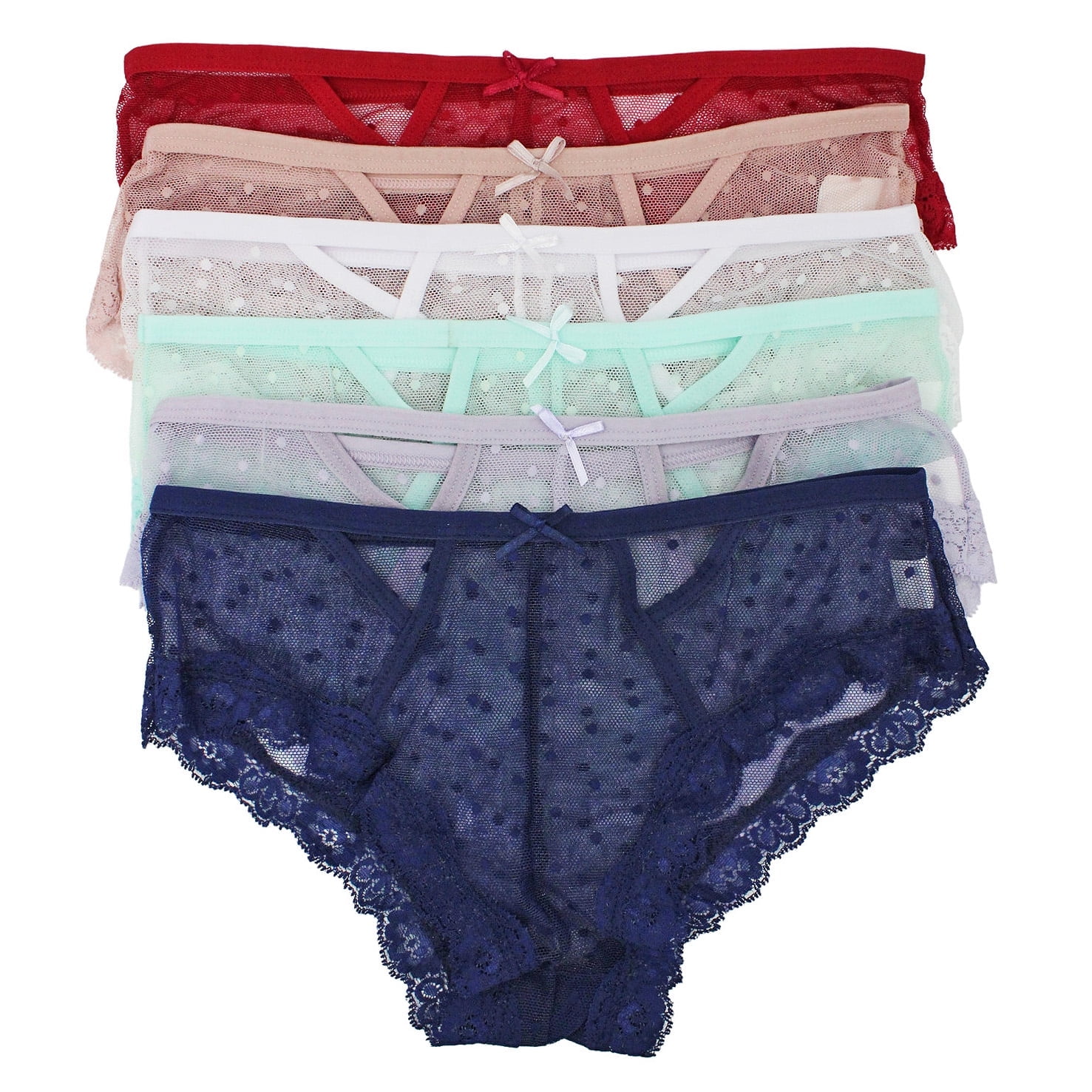 Morvia Variety Pack of 10 Women Hipster Briefs Boyshorts Bikinis Underwear  Panties With Coverage Stretchy Cotton Lacy Panties