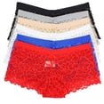 thumbnail image 1 of LAVRA Women's Multi Pack Lace Panties Floral Boyshorts Underwear, 1 of 5