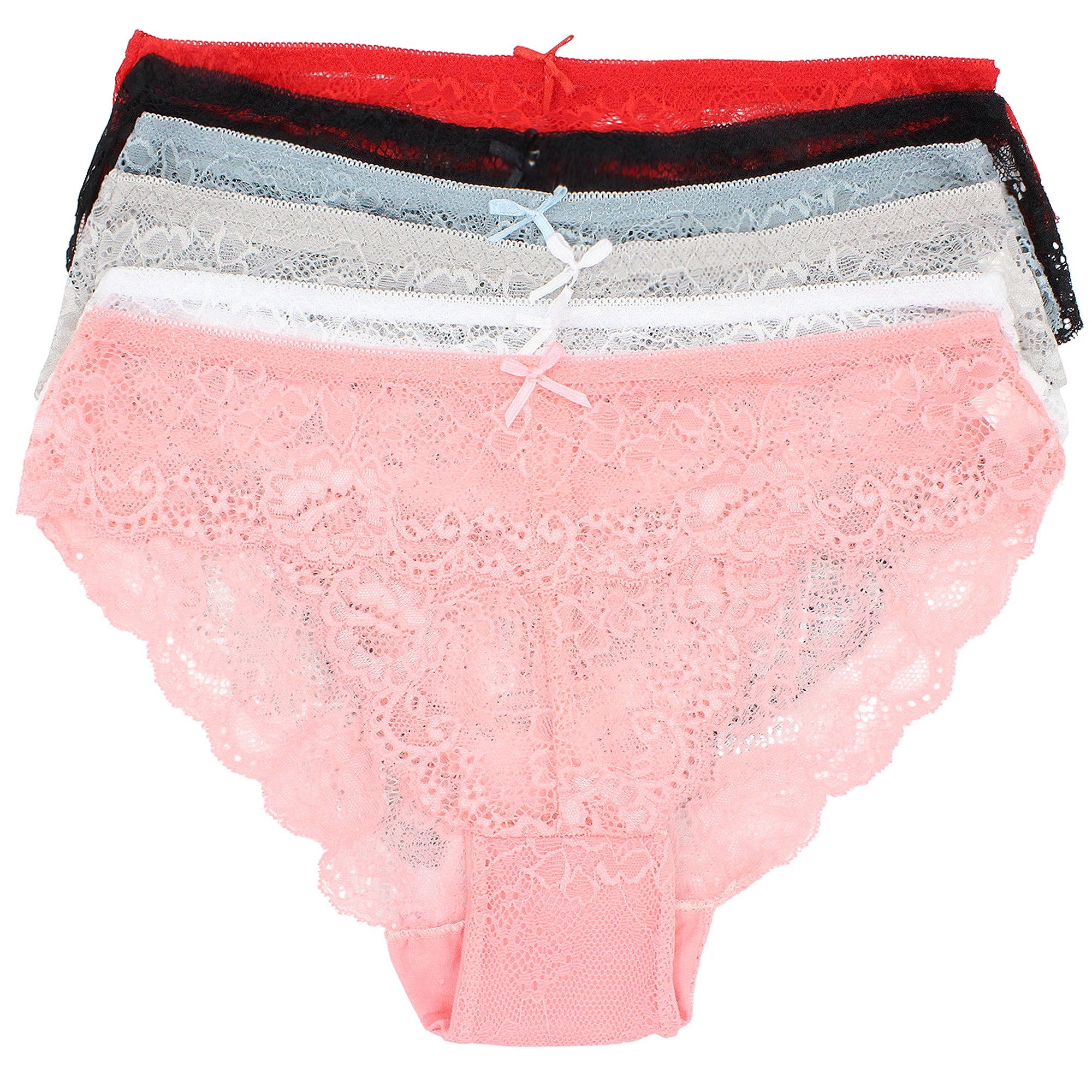 LAVRA Women's Regular Plus Size Lace Panties Multi Pack Sexy Boyshorts  Underwear 