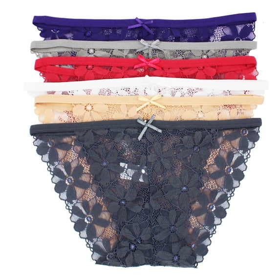 LAVRA Women's Multi Pack Lace Panties Floral Boyshorts Underwear