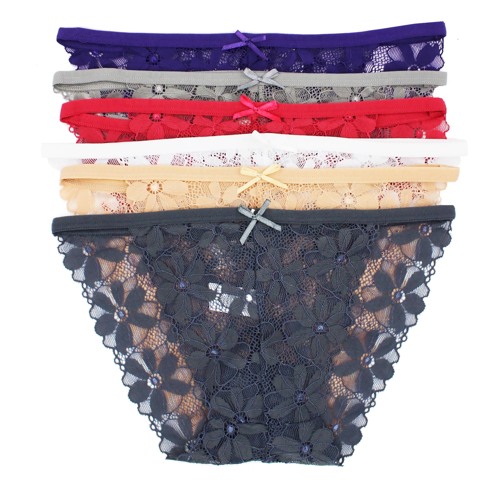 LAVRA Women's Regular Plus Size Lace Panties Multi Pack Sexy Boyshorts  Underwear 