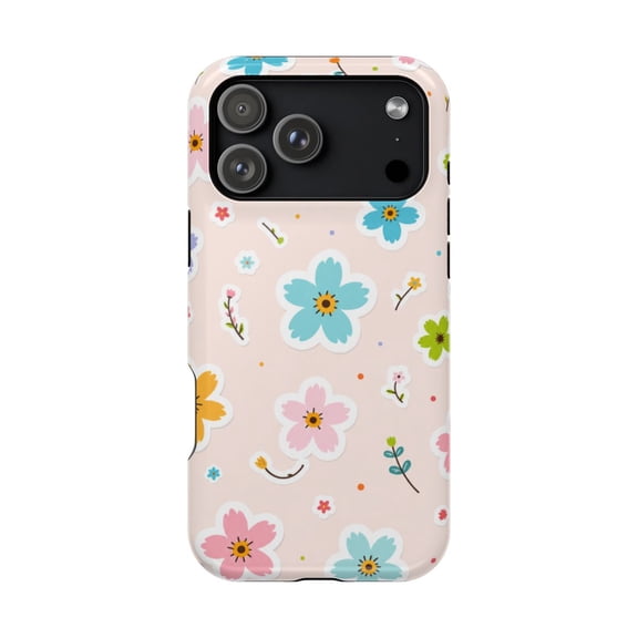 LAVU Candy Daisy Pop Tough Phone Case, Bright Daisy Floral Aesthetic Dual Layer Shockproof Protective Cover with Magnetic Charging Support, Compatible with iPhone 11 Promax