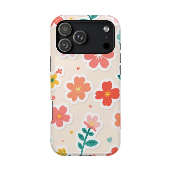 LAVU Sweet Meadow Pop Tough Phone Case, Cute Meadow Floral Aesthetic Dual Layer Shockproof Protective Cover, Gift for Her, Compatible with iPhone 12 Pro Max