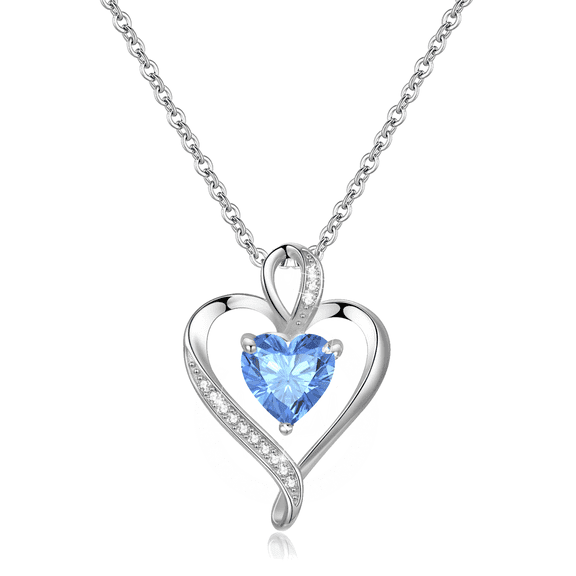 LAVUMO Heart Necklace for Women Sterling Silver 925 Jewelry Gift for Her