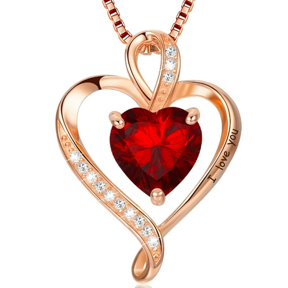 LAVUMO Heart Necklace for Women Sterling Silver 925 Jewelry Gift for Loved one