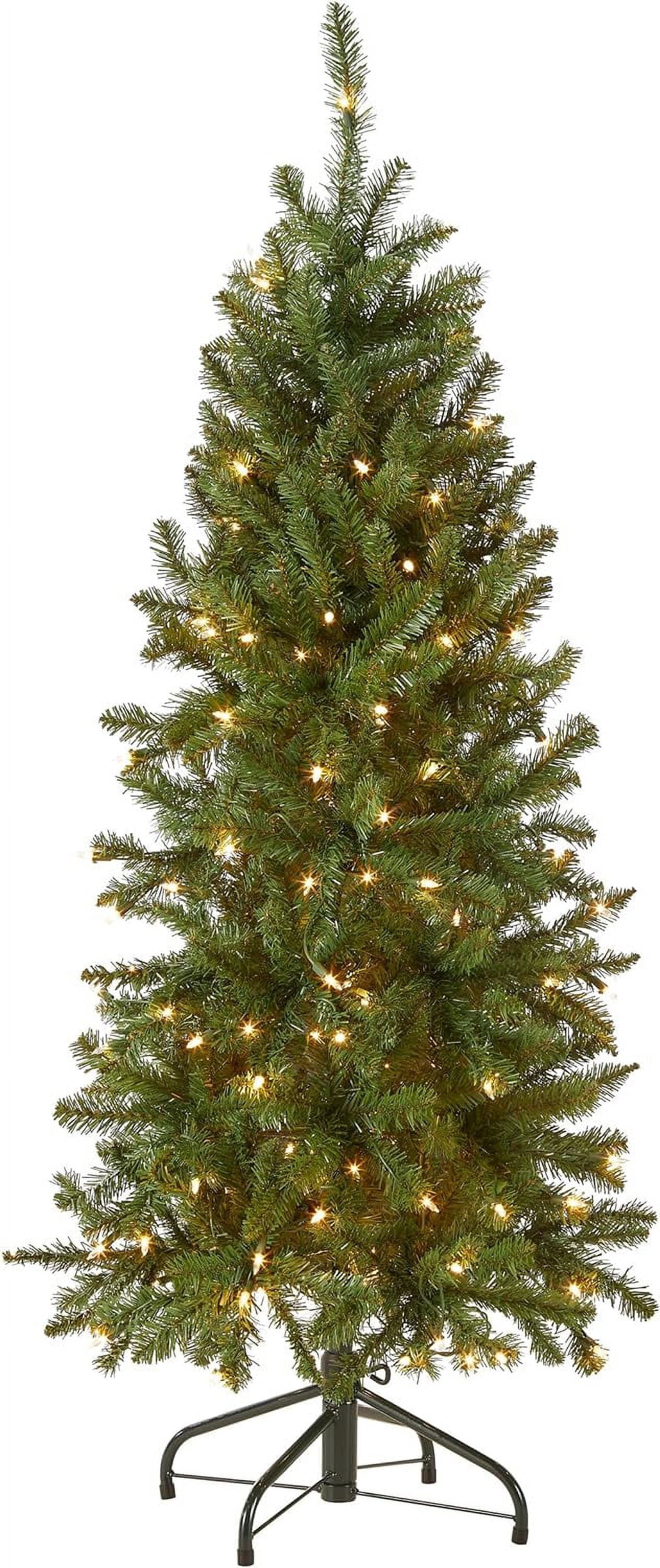 330 Tips LAVUNE 4.5 ft Pre-Lit Kingswood Fir Slim Artificial Christmas Tree, 150 ...