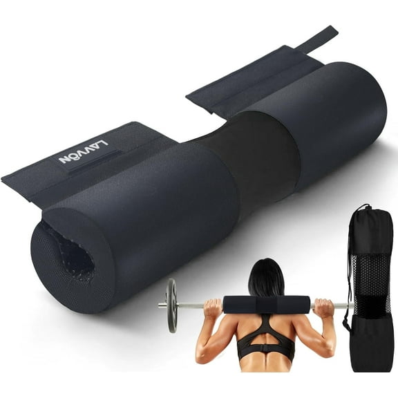 LAVVON Barbell Squat Pad Nylon Padding AntiSlip- Thick Foam Barbell Pad for Squats Cushion, Lunges&Bar Padding for Hip Thrusts - Standard Weight Bar Pad - Provides Cushion to Neck Shoulders Training