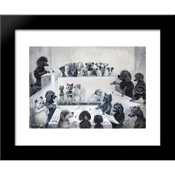LAW IN ACTION 20x24 Framed Art Print by Louis Wain