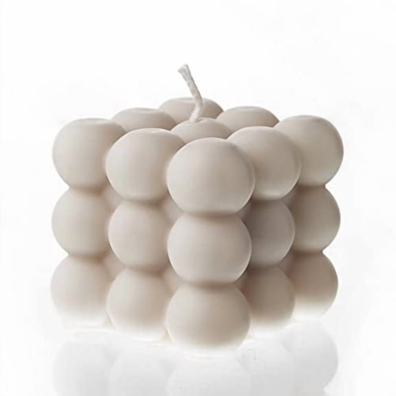LAWA Bubble Candle - Cube Soy Wax Geometric Candle Elegant Aesthetic Candle Housewarming Gift Home Decor Idea Black | White
