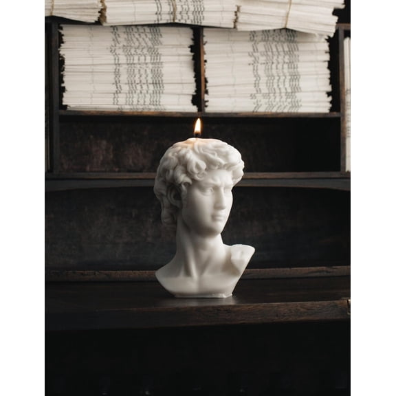 LAWA David Bust Candle - Handmade Scented Soy Wax Candle Elegant Aesthetic Candle Housewarming Gift Home Decor Idea White