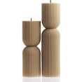 thumbnail image 1 of LAWA Hourglass Pillar Candle - Large Beautiful Handmade Pillar Scented Soy Wax Candle Elegant Bubble Aesthetic Candle Housewarming Gift Home Room Shelf Decor Idea Sandstone (Set of 2), 1 of 18