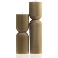 thumbnail image 1 of LAWA Hourglass Pillar Candle - Large Beautiful Handmade Pillar Scented Soy Wax Candle Elegant Bubble Aesthetic Candle Housewarming Gift Home Room Shelf Decor Idea Olive Beige (Set of 2), 1 of 18
