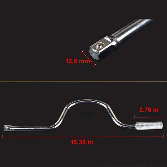 LAWONP-1/2 Inch Drive Speeder Handle, 15'' Speed Handle Wrench with 1/2" to 3/8" Adaptor for Socket Driver