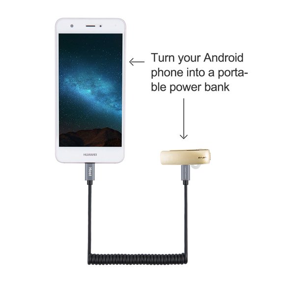 LAWONP-Micro USB to Micro USB Coiled Cable 0.56ft to 4ft, Coiled Micro OTG Cable with Gold Plated Connector Aluminium Shell Works for Raspberry Pi Zero, Smart Phones, DJI Remote, Black