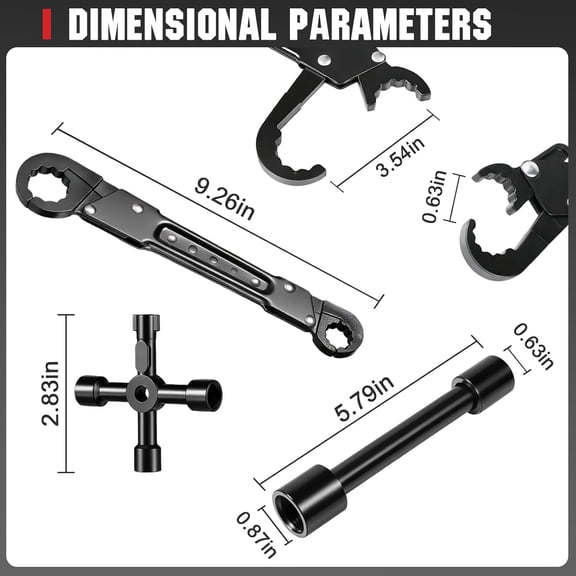 LAWONP-Plumbing Tools Angle Stop Wrench Kit - Adjustable Wrench Professional Plumber Tools with Sillcock Key for Installing & Removing Compression Angle Stop and Fittings