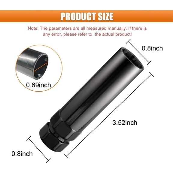 LAWONP-Small 6 Spline Tuner Lug Nut Key, Car Wheel Lock Removal Tool Replacement for Splines Lug Nut, Aftermarket Lug Nut Socket Key Tool for 19 mm(3/4") and 21 mm(13/16") Hex Socket Wrench (Small 6