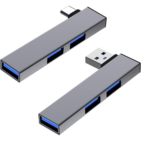 LAWONP-USB Hub, 3-Port USB Hub with USB 2.0 Port and USB 3.0 Port, USB Splitter, USB Extender for Laptop, PC,Flash Drive, HDD, Console, Printer, Camera,Keyborad, Mouse, Small USB Hub with Metal case