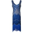 thumbnail image 1 of LAWOR Plus Size 1920s Vintage Fringed Gatsby Sequin Beaded Tassels Hem Flapper Dress for Women, 1 of 2