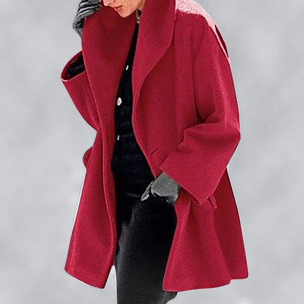 LAWOR Plus Size Coats Winter Clearance Women Shawl Collar Fleece Coat  Elegant Blend Coats Long Coat Outerwear Jackets Fall Savings Z