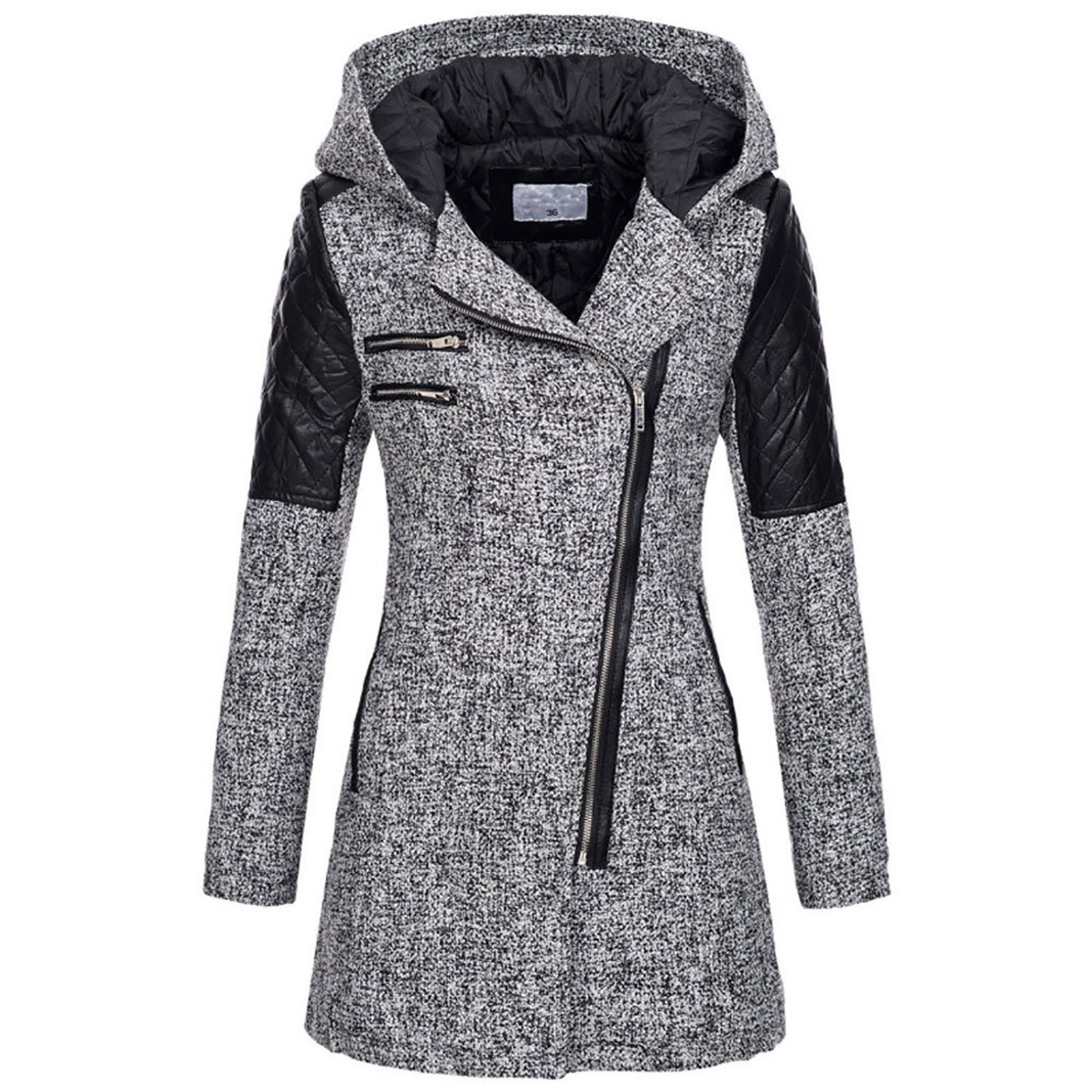 LAWOR Women Warm Slim Jacket Thick Overcoat Winter Outwear Hooded ...