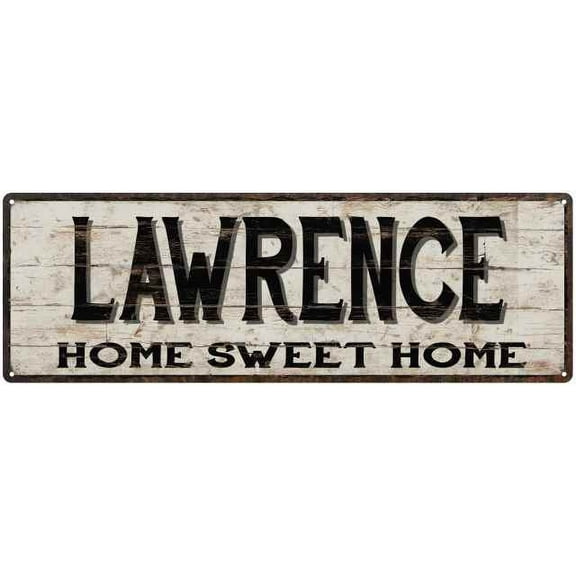 LAWRENCE Rustic Home Sweet Home Sign Gift 6x18 Metal Decor 106180084219