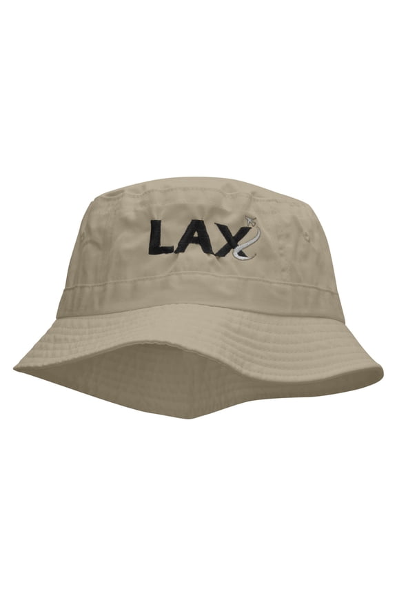 LAX Embroidered Bucket Hat - Natural OSFM