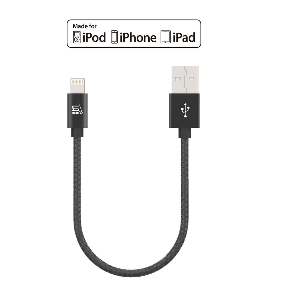 LAX Gadgets cable Lightning cargador para iPhone, certificado por MFi,  cable trenzado duradero, extra largo