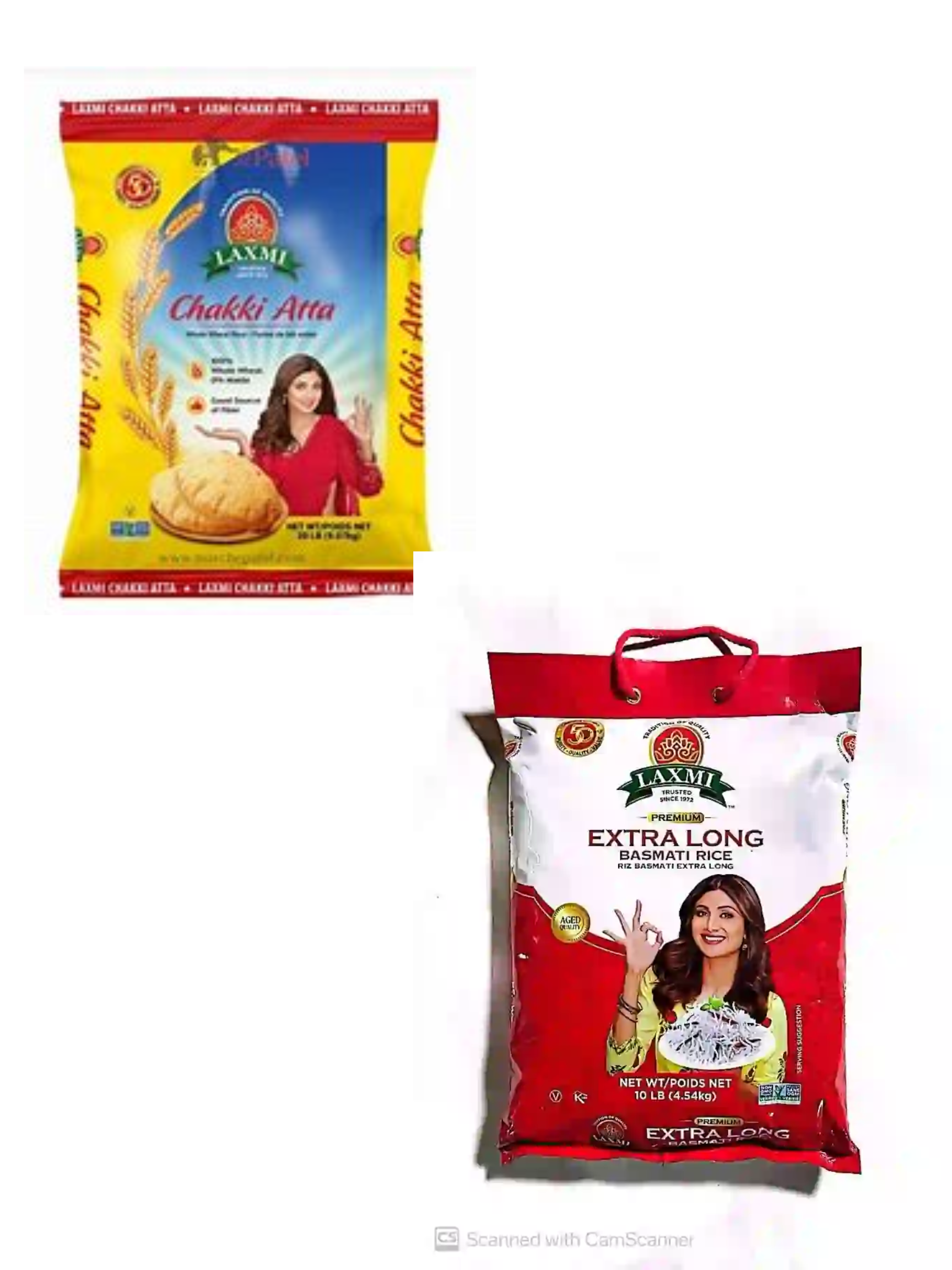 LAXMI EXTRA LONG BASMATI RICE & LAXMI CHAKKI ATTA COMBO (1 PACK OF EACH
